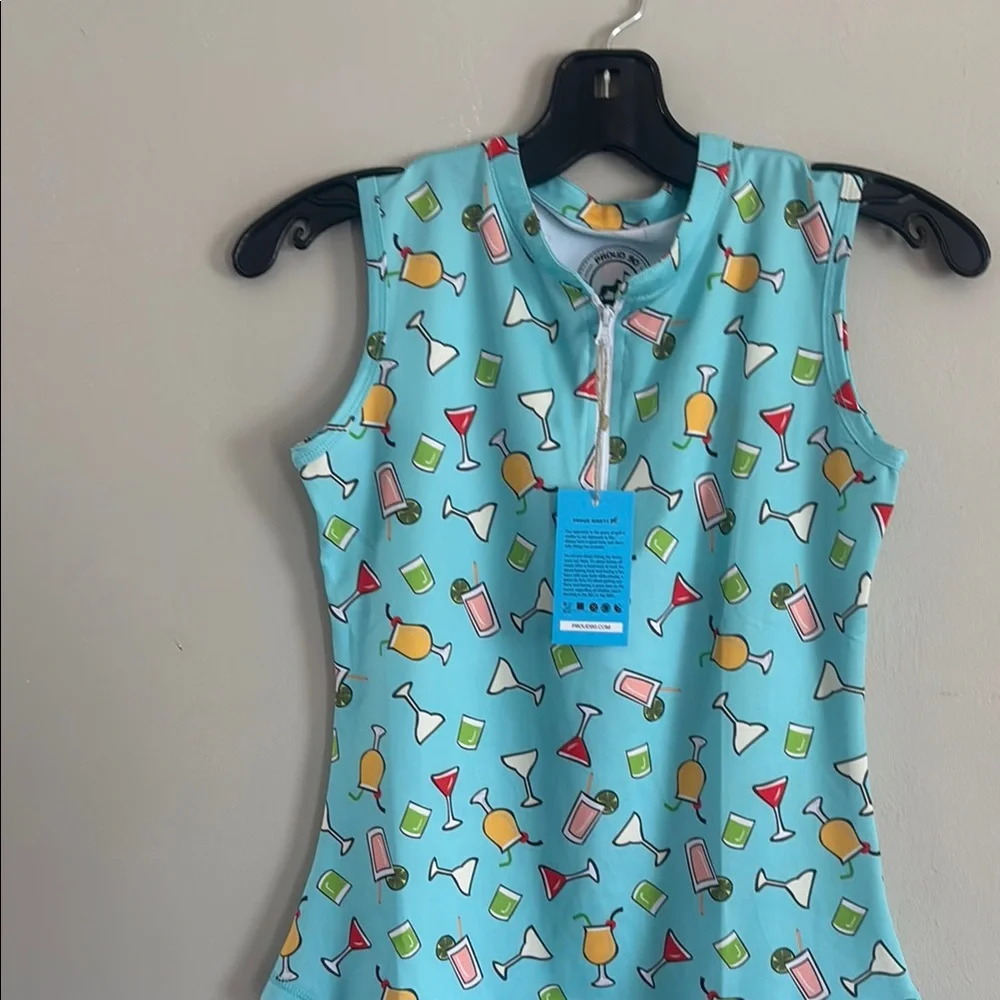 Proud 90 Colorful Cocktail Print Sleeveless Top - Picture 1 of 4